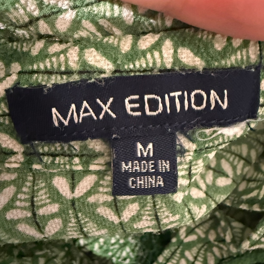 Max Edition Green Tiered Maxi Dress Medium Garden French Cottagecore Peasant - Picture 7 of 9